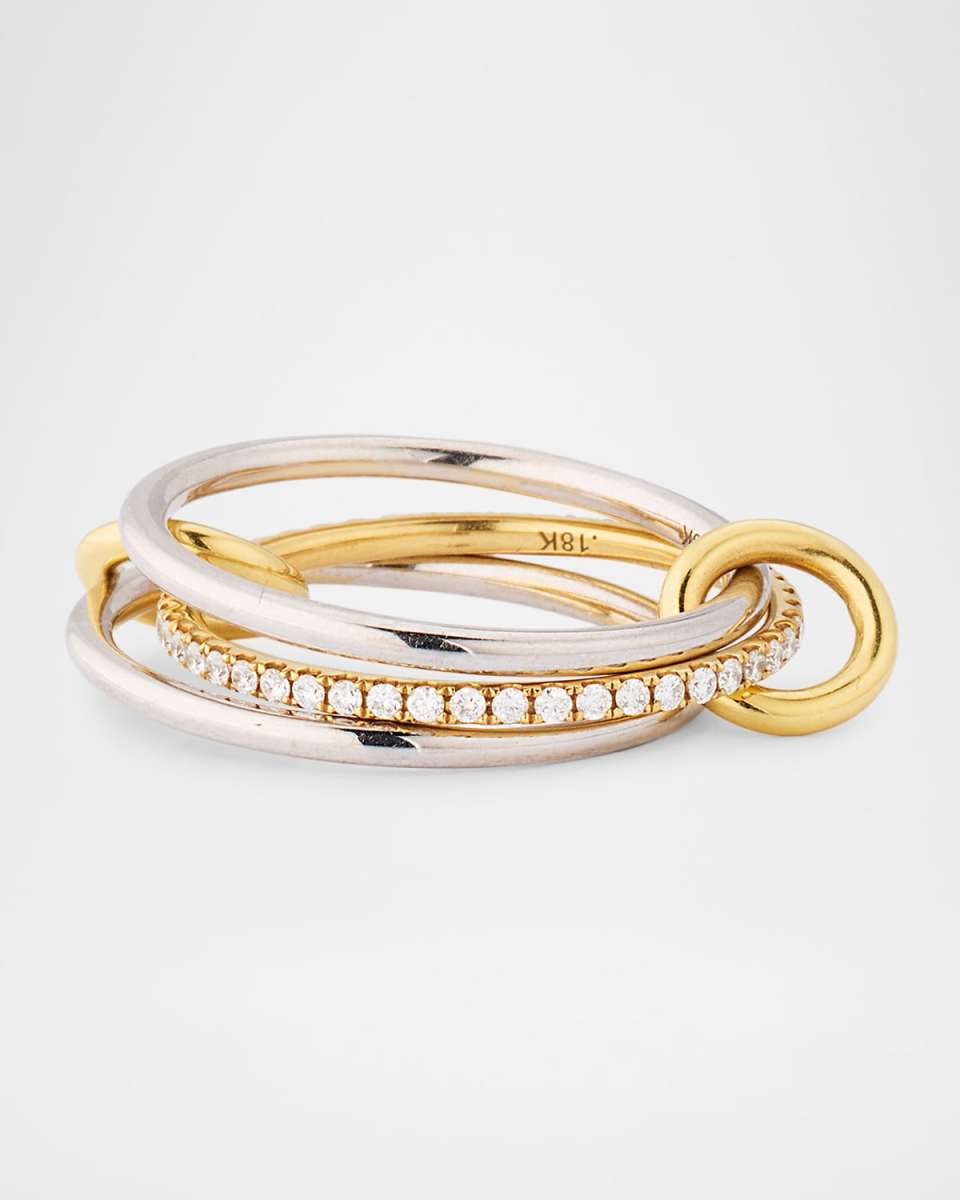 18K Yellow and White Gold Sonny SP Ring with Diamond Band